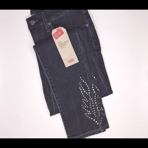 Levi’s 721 High-Rise Skinny Ankle Studs slim 8 /29 - Picture 6 of 14